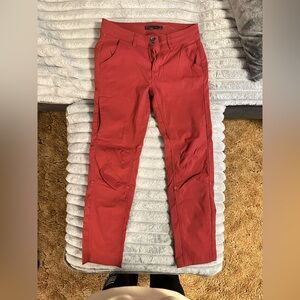 🌺🌸🌼BOGO Prana Red Cargo Pants with Modern Cut and Textured Fabric